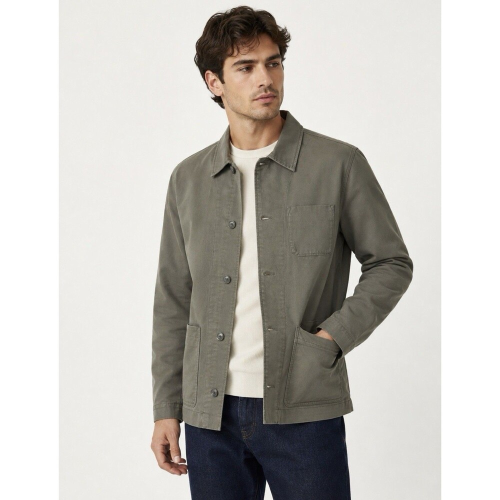 Rag & Bone Jacket Men XL Dark Shadow Evan Twill Chore Cotton $498 MSRP